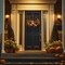 24" Fall Door Wreath with Lights Cute Owl for Harvest Porch Decor in Orange Autumn Maple Leaf Wreath for Indoor Window Halloween Thanksgiving Decorations